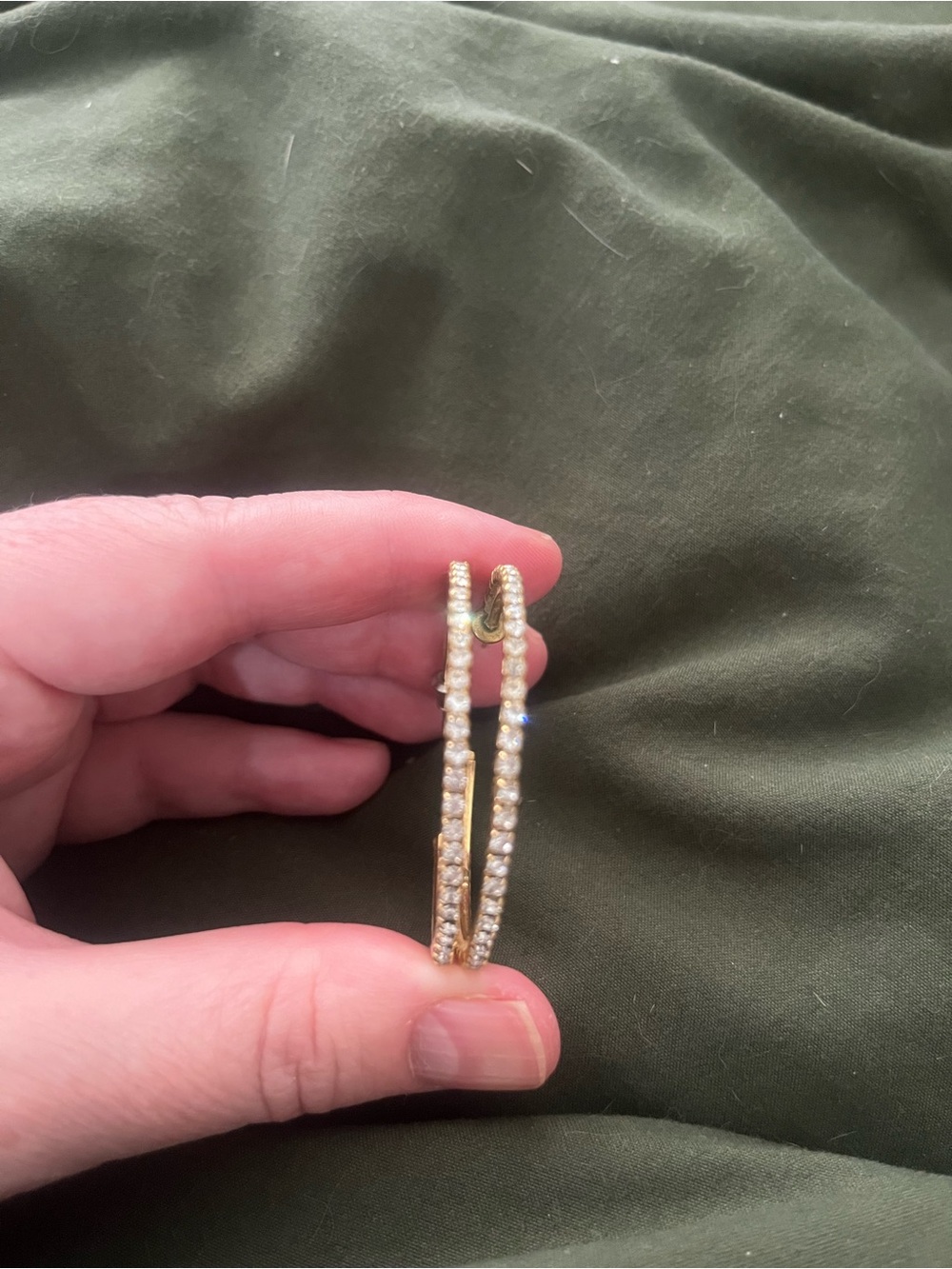 Gold Crystal Hoop Earrings - Women Jewelry